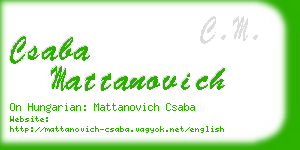 csaba mattanovich business card